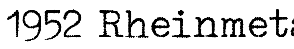 1952 Rheinmetall font preview